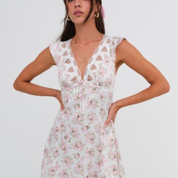 For Love & Lemons Naima Slip Dress M / Pink - Picture 1 of 3